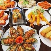 A wide variety of Asian dishes