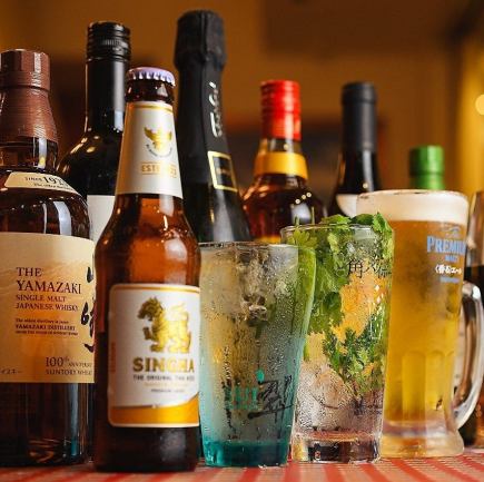 Suntory's "Kami-awa" Premium Malt's Kaoru Ale draft beer is included in this 2.5-hour all-you-can-drink offer (last order 30 minutes before closing).
