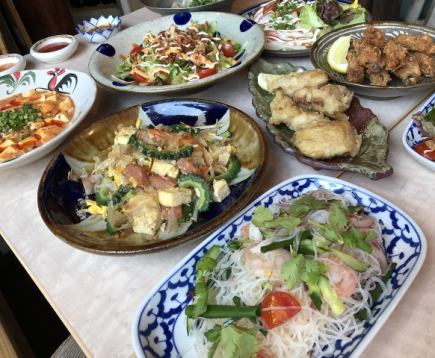 忘年会スペシャルコース！エスニック、アジア感満載の料理に生ビール込みの90分飲み放題付！