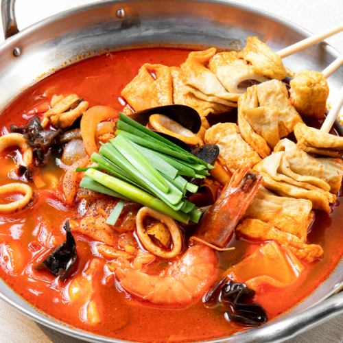 맛 매운 짬뽕 오뎅 냄비