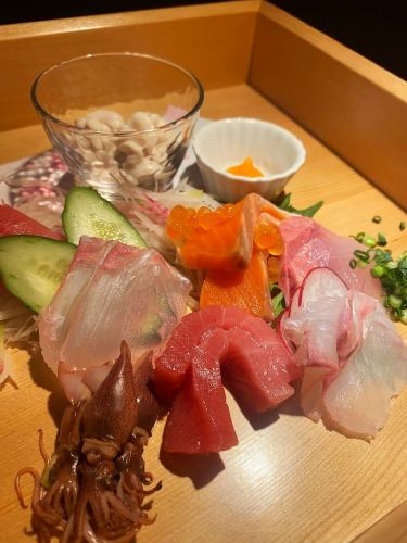 Assortment of 4 types of sashimi