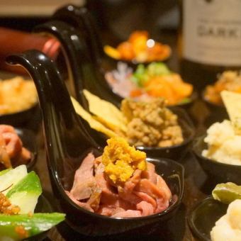 [Assortment of 10 appetizers x smoked tamatebako x Nikuchazuke girls' party course] 4,500 yen with 7 dishes and 90 minutes of all-you-can-drink