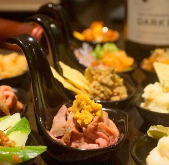 [Assortment of 10 appetizers x smoked tamatebako x Nikuchazuke girls' party course] 4,500 yen with 7 dishes and 90 minutes of all-you-can-drink