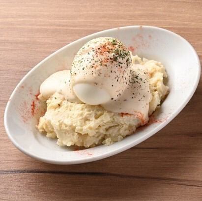 Soft-boiled egg potato salad