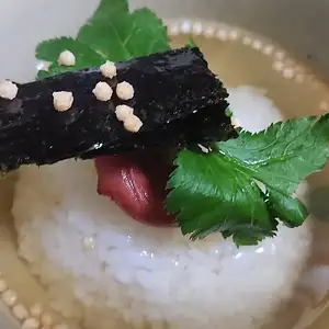 Dashi chazuke with pickled plum