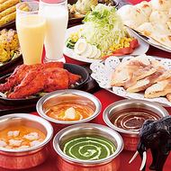 カレー8種　ナン12種食べ放題（タンドリー三種盛り付き）