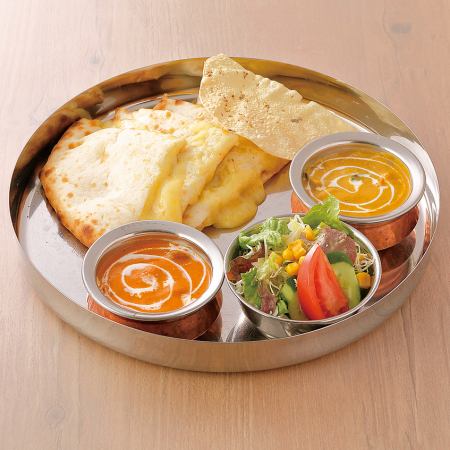 ダブルカレーセット　（ドリンク付き）