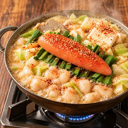 10/12~ [8 dishes] 3-hour all-you-can-drink with draft beer: Choose between Hakata mentaiko motsunabe or mizutaki hot pot course 5,000 yen *2 hours on Fridays and the day before holidays