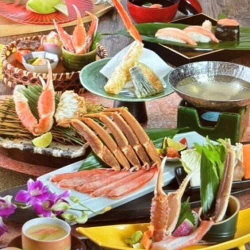 A special crab shabu-shabu kaiseki meal where you can fully enjoy Kani Douraku's signature dishes