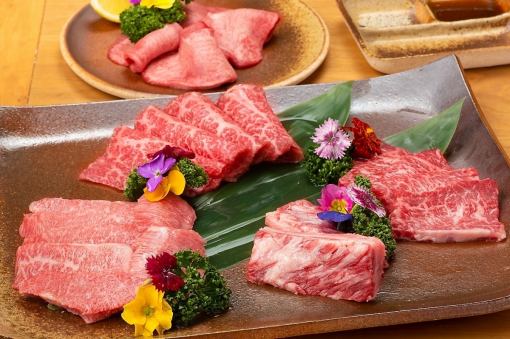 【11月、12月】6種米澤牛高級烤肉+芋頭湯和蒸蔬菜共9道菜+100分鐘無限暢飲