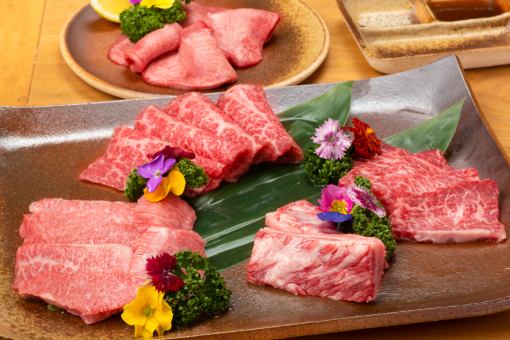 [Christmas limited dessert included] Yonezawa beef A5 fillet & A5 sirloin yakiniku (6 types) (10 dishes in total) + Christmas dessert + 100 minutes of all-you-can-drink