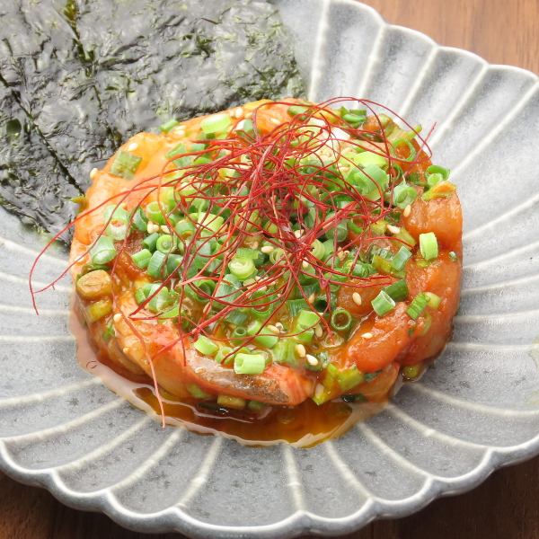 酒好き必見！鮮魚のニラだれユッケ