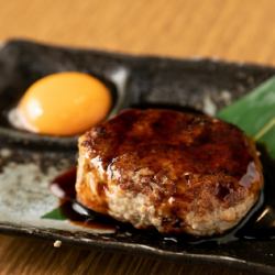 Tsukimi chicken meatball hamburger steak