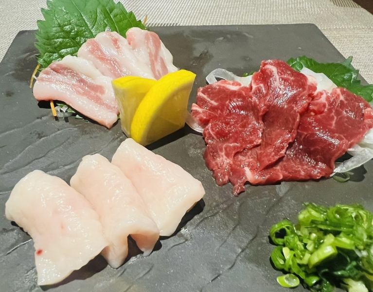 熊本名物　　馬刺し３点盛り