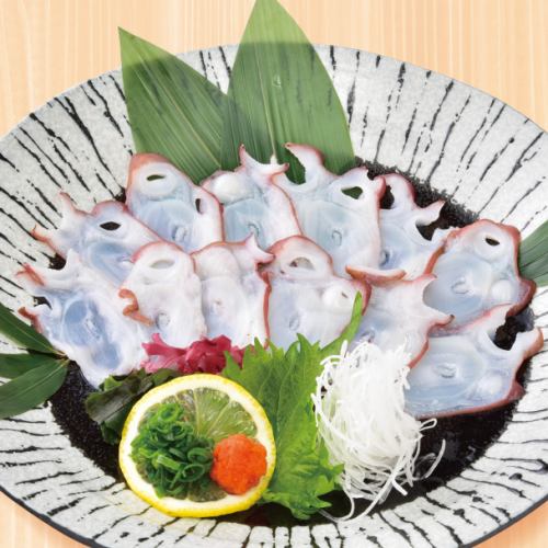 「北海道産｝たこの薄造り