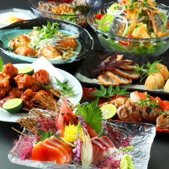 【ゑびす屋コース】名物大山鶏炭火焼き＆刺身3種など人気逸品11品＋2.5H飲み放題 5500円→4500円