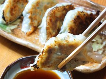 Homemade black pork gyoza