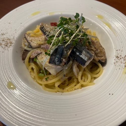 Mushroom and Pacific saury peperoncino