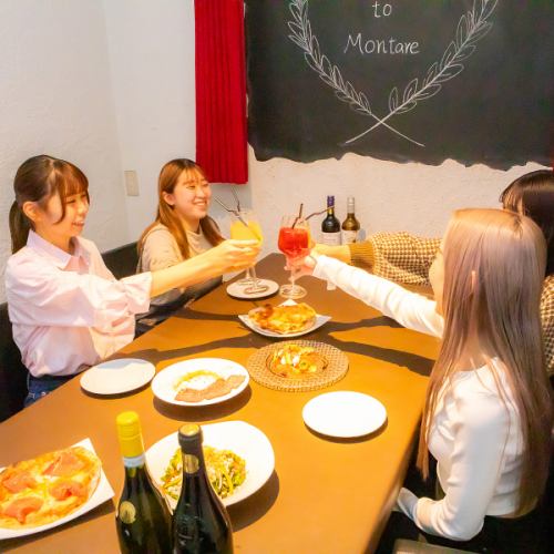 《女子会》 大人気アヒージョ&パスタ&ピッツァ、ジェラート付き全6品4500円(税込)