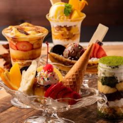 A wide variety of parfaits♪ Perfect for a late-night cafe or a final parfait◎