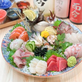 [Welcome/farewell party plan, includes 50 types of sake and shochu] 7 types of sashimi/total of 8 dishes/2.5 hours all-you-can-drink 5,480 yen