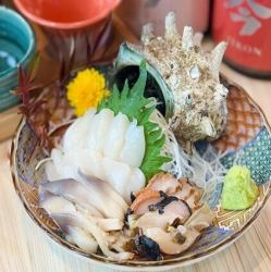 活け貝のお造り3種盛り合わせ（Assorted Live Shellfish Sashimi - 3 Kinds）