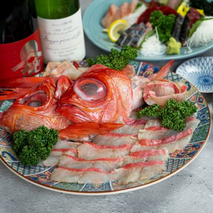 [D-Celebration-Goldeneye Snapper Shabu-Shabu Course] 7 dishes + 3 hours all-you-can-drink for 6480 yen.-A plan featuring only seafood-