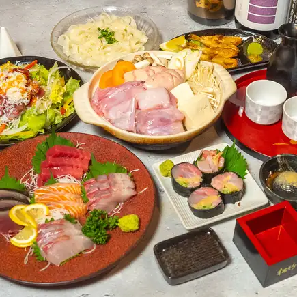 【六の宴-3時間-極上あんこう鍋忘年会】あんこう鍋と子ふぐ唐揚げを味わう飲み放題付き