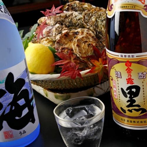 Shochu and Japanese sake to complement the dishes
