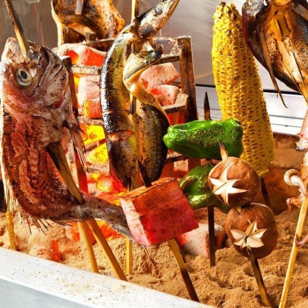 일본 해에서 닿는 신선한 해산물과 나가노 현산의 제철 야채와 고기를!