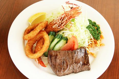 Mix (shrimp, squid, steak)