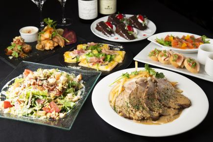 【Wメイン贅沢Cプラン+たっぷり3H飲み放題付】ビステッカなど本格イタリアンを楽しんで¥7000