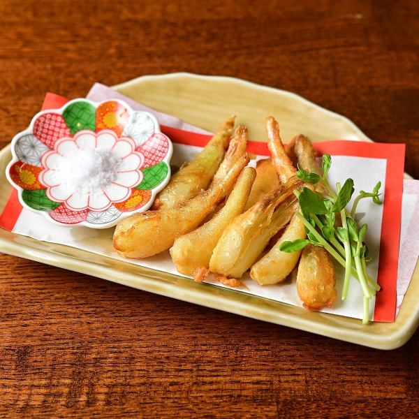 島らっきょうの天ぷら