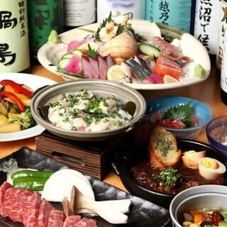Weekday only: 6 dishes including Golden Pork Tobanyaki + 6 types of draft beer and local sake available. 2 hours all-you-can-drink course for 5,500 yen