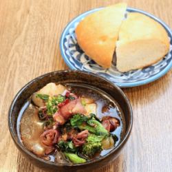 螢火魷和油菜花蒜蓉醬（單人份）