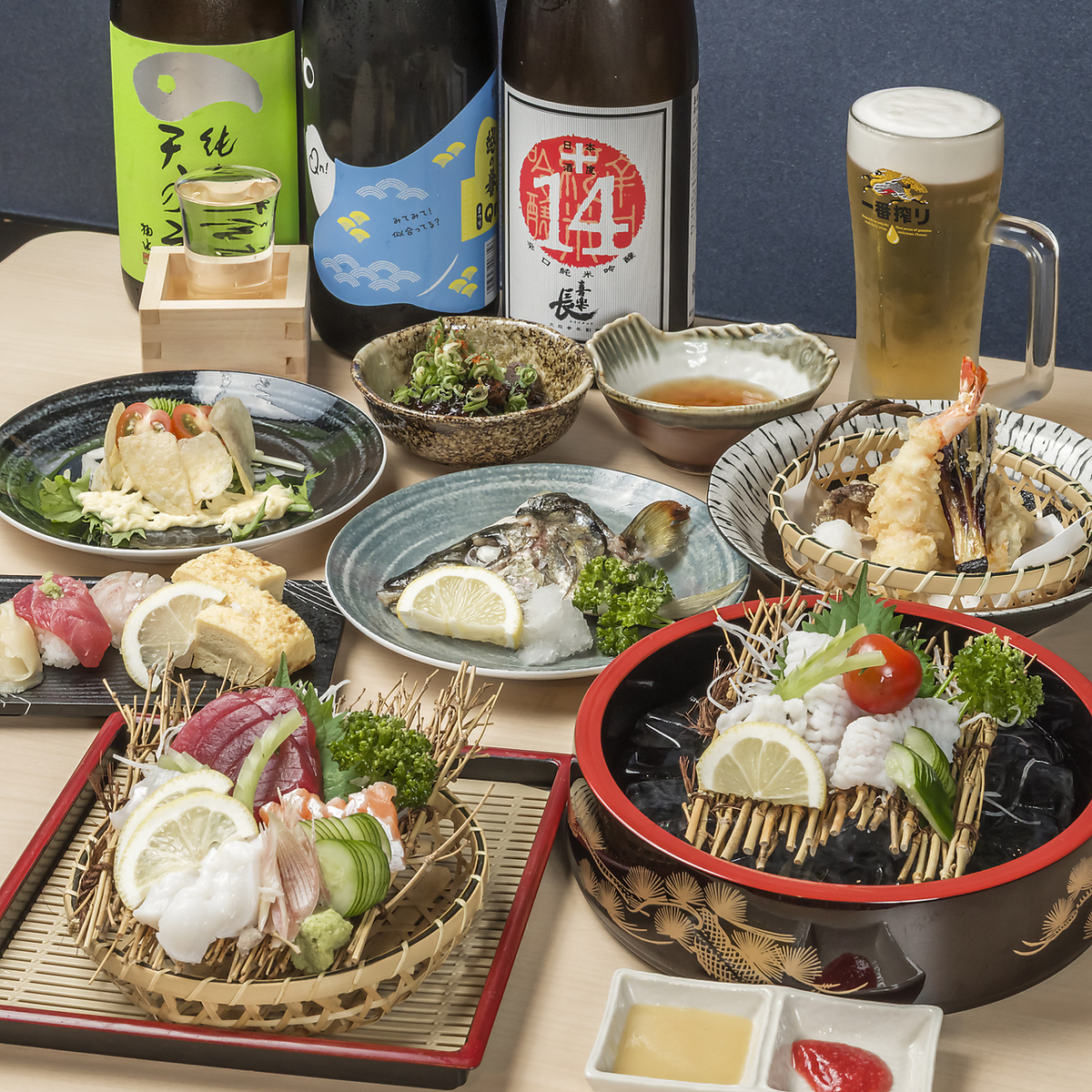 会話も弾む美味しいお料理と豊富なお酒で、愉しいひと時を☆