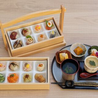 【色とりどりで美しい◎見ても食べても楽しめる一品に仕上げました】手まり16貫+お惣菜3品