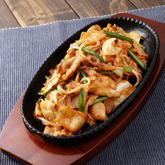 鉄板豚キムチ