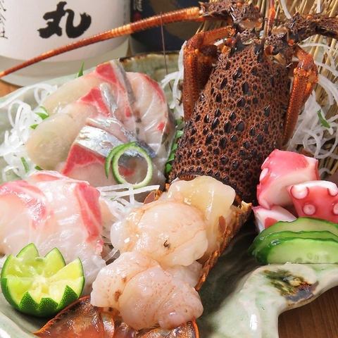 【一人一皿】伊勢海老刺し盛り牛クリミステーキコース120分飲放付⇒全9品6000⇒5500円(税込)