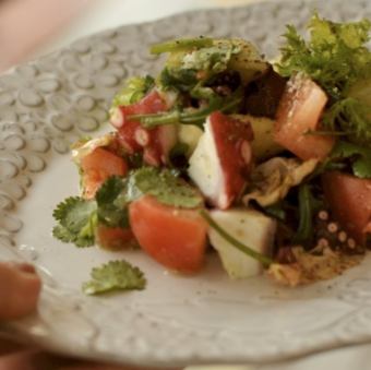Ceviche with seasonal citrus fruits and seafood
