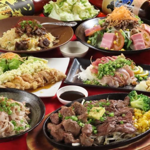 ☆コース一新リニューアル☆H飲み放題生ビール付【肉三昧コース】鶏のタタキ/肉盛付き7品5000円