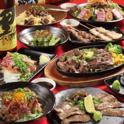 コース一新リニューアル【肉祭りコース】飲み放題付き鶏のタタキ/肉盛り8品6500円→6000円(税込)
