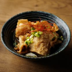 Chicken skin ponzu sauce