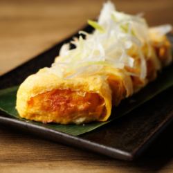 Spicy cod roe rolled egg