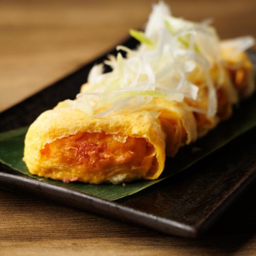 Spicy cod roe rolled egg
