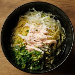 Chicken broth ramen