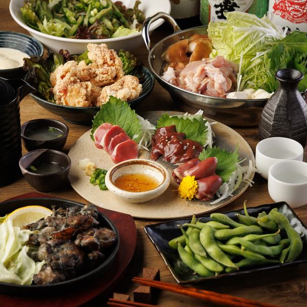 【2時間飲み放題付】極上鳥刺し・特製鍋◎お得な水星コース【全9品/5000円⇒4000円】