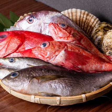 市場から仕入れた魚はすべて店内で丁寧に捌くため、鮮度抜群です