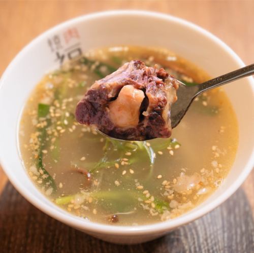 Homemade oxtail soup (red and white)