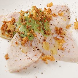 “シードル”蒸し鶏